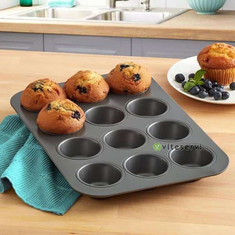 Moule de 12 trous ronds à muffins et cupcake de 12