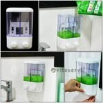 Double Distributeur de savon liquide ou de gel hydroalcoolique