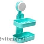 Pose savon double niveau avec porte-ventouse