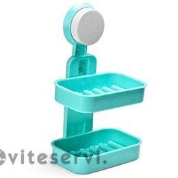 Pose savon double niveau avec porte-ventouse