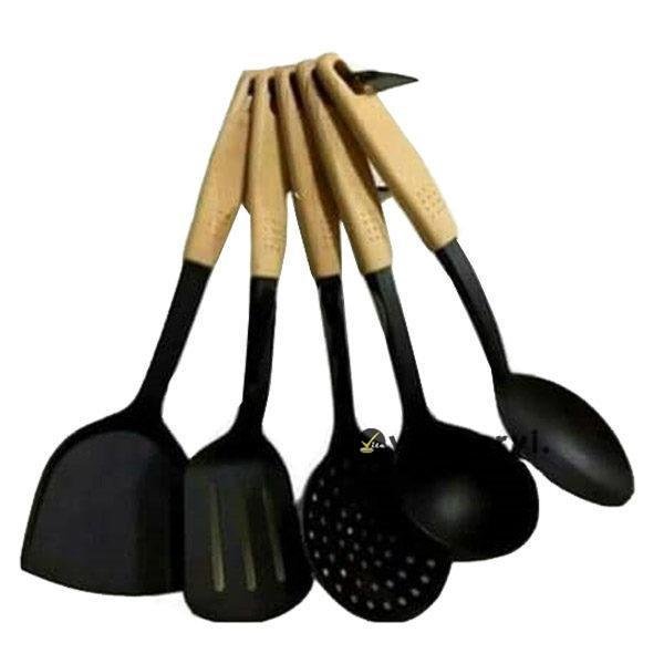 5 louches Set de 5 louches manche couleur Bois