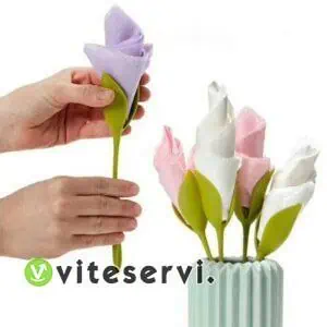 Lot de 06 décorateurs de serviettes de table en fleur Bloom