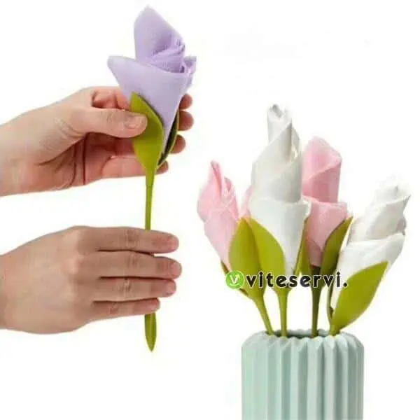 Lot de 06 décorateurs de serviettes de table en fleur Bloom