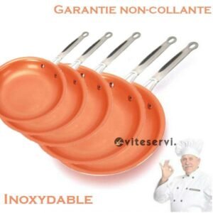 Jeu de 5 Poêles GOTHAM Steel Extra non-collantes de 20cm à 30cm