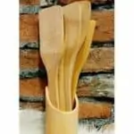 Set de 05 louches en bois avec contenant L-780