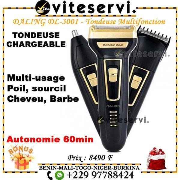 Tondeuse Chargeable Rasoir DALING-3en1 Autonomie 8heures
