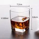 Set de 06 verres à Whisky carré de 300ml, de haute qualité