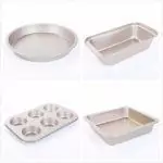 Set de 3 Moules à charnière pour Gâteau Antiadhésifs Démoulage Facile, Formes Rondes, Carrées et Cœur, Idéal Pâtisserie Maison, Cuisson Uniforme, Dimensions Variées