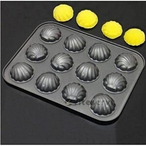 Moule métallique de 12 forme Coquillage non collants