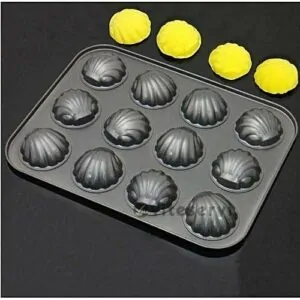 Moule métallique de 12 forme Coquillage non collants