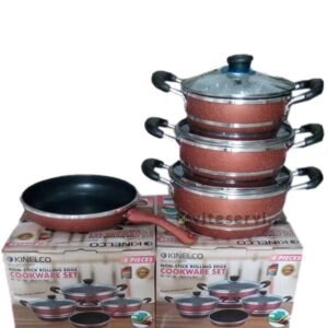 Set de 04 pièces KINELCO anti-adhésif 03 Casseroles et 01 Poêle