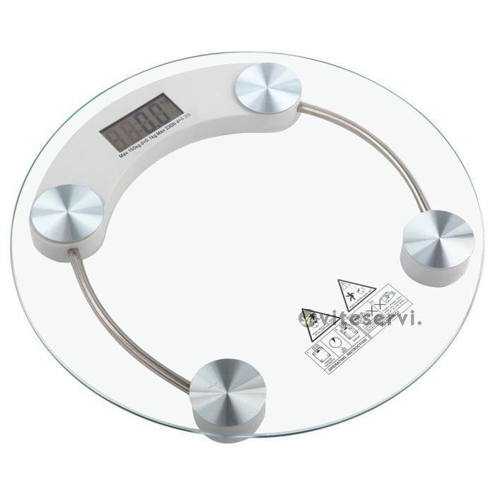 Balance pèse-personne électronique en verre jusqu'à 180 kg