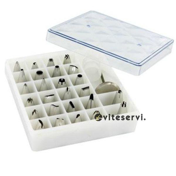 coffret 26 douilles decors inox Ensemble de 26 douilles de pâtisserie