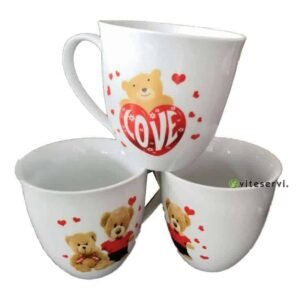 06 Tasses Blanc Love