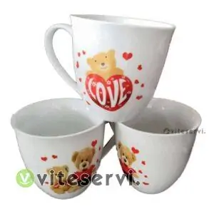 06 Tasses Blanc Love