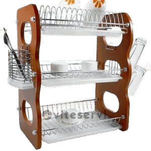 Range vaisselle en inox à 3 niveaux