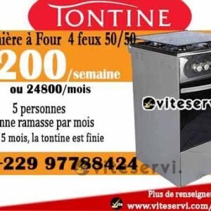 Tontine Cuisinière à Four 4 feux 50/50