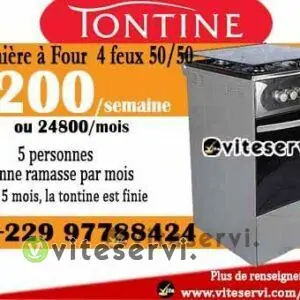 Tontine Cuisinière à Four 4 feux 50/50