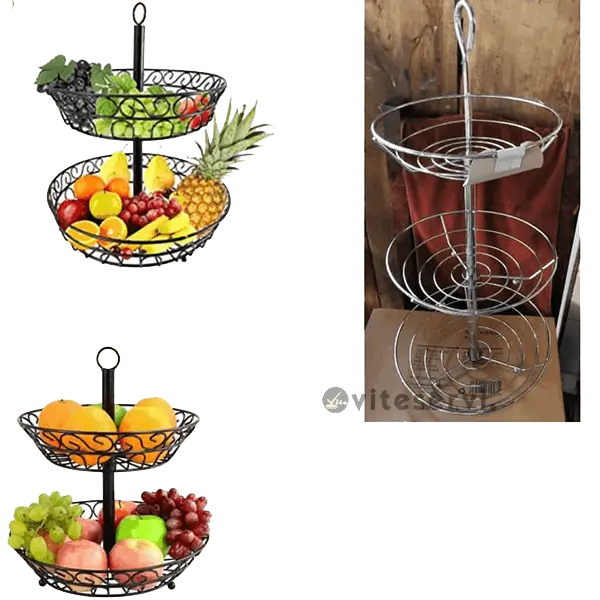 porte fruit à 2 et 3 etagères Porte fruit en métal à 2 ou 3 étagères
