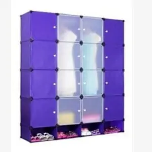 Armoire démontable en plastique 16 cubes sans range chaussure
