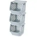 Panier de rangement superposable en plastique multi usage