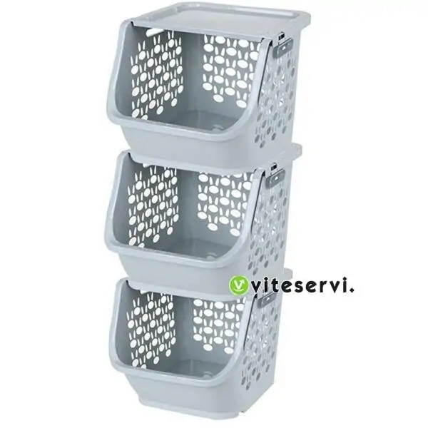 Panier de rangement superposable en plastique multi usage