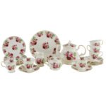 Ensemble d'Assiettes et Tasses de 24 pièces