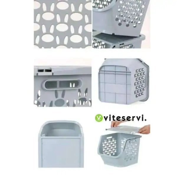 Panier de rangement superposable en plastique multi usage