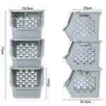 Panier de rangement superposable en plastique multi usage