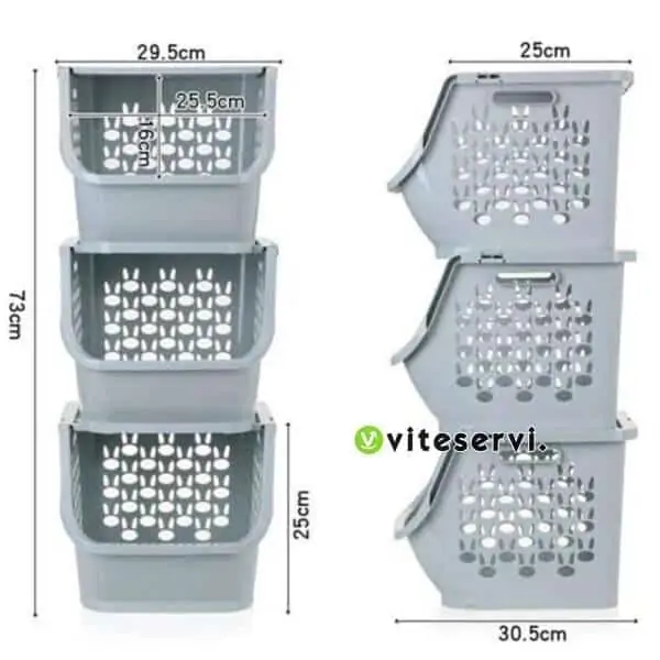 Panier de rangement superposable en plastique multi usage