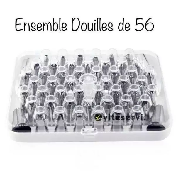 Ensemble de 56 douilles de pâtisserie