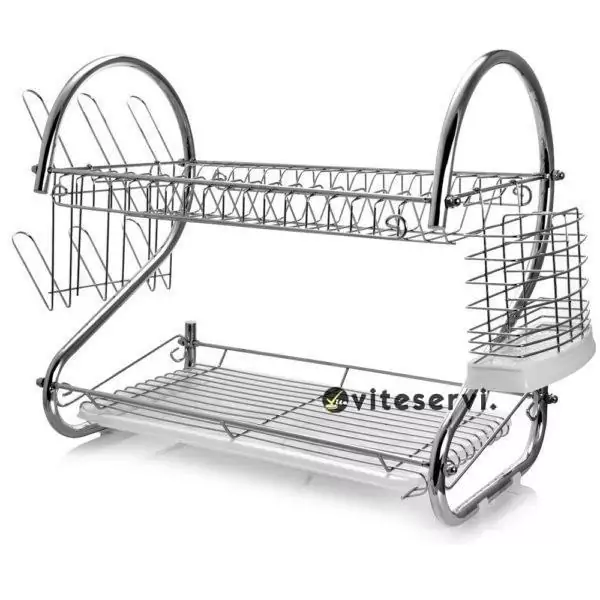 Range vaisselle 2 niveaux en acier RV-95