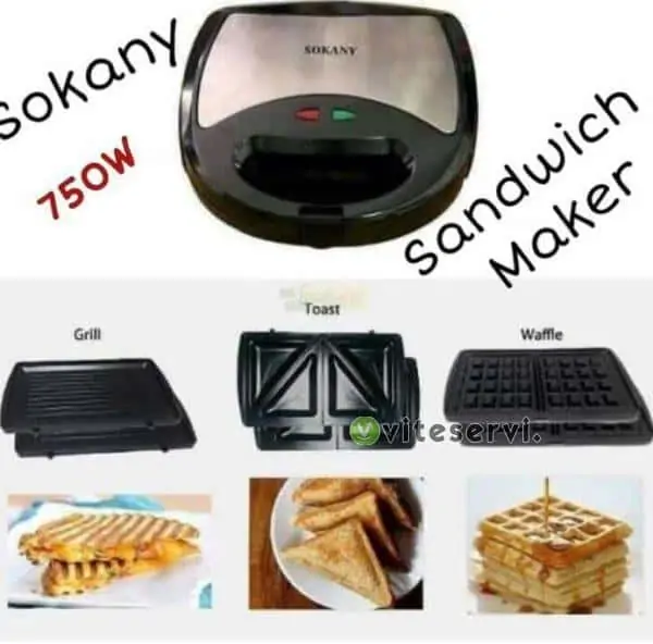 Sandwich maker Gaufrier Sokany 750 W