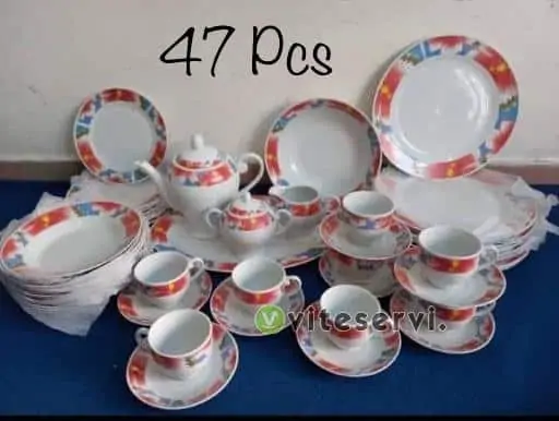 400affa6 f8ed 42db 98bb 619f4a5fc60b Ensemble d'Assiettes et Tasses de 47 Pièces ENS-12