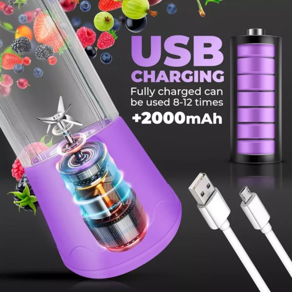 Mixeur électrique Extracteur de jus portable Rechargeable USB Shake and Take S-89 pour salle de gym