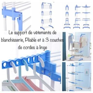 Séchoir Étendoir pliable à trois couches