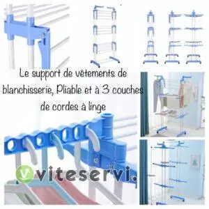 Séchoir Étendoir pliable à trois couches
