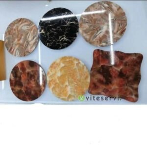 Set de 06 couvres - verre forme ronde et carrée
