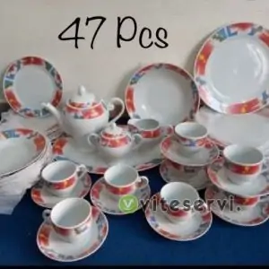 Ensemble d'Assiettes et Tasses de 47 Pièces ENS-12
