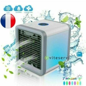 Climatiseur Humidificateur Refroidisseur USB Ventilateur d'air Froid Portable avec LED pour Maison Bureau Camping 3en 1