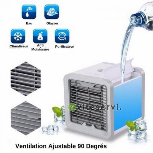 mini climatiseur portatif Climatiseur Humidificateur Refroidisseur USB Ventilateur d'air Froid Portable avec LED pour Maison Bureau Camping 3en 1