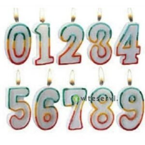 Set de 10 bougies d'anniversaire en chiffres