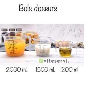 Bol mesurette en plastique graduée - gobelet verre mesureur