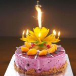 Bougie d'anniversaire forme fleur