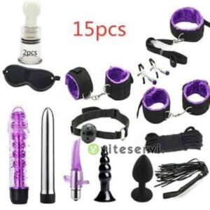 Pack 15 accessoires BDSM menotte godet pinces à téton