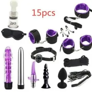 Pack 15 accessoires BDSM menotte godet pinces à téton
