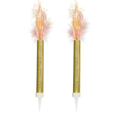 gold sparkling fountain candles pack of 4 Bougie d'Anniversaire Petit Feu d'Artifice et Étincelante
