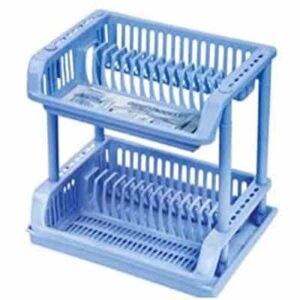 Range vaisselle en plastique 2 niveaux à égouttoirs