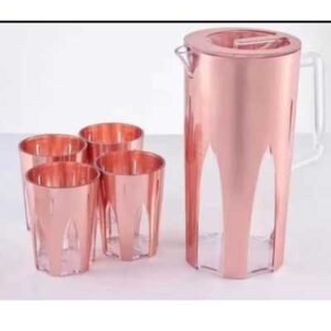 Ensemble Carafe Plus 4 verre couleur Gold