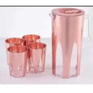 Ensemble Carafe Plus 4 verre couleur Gold